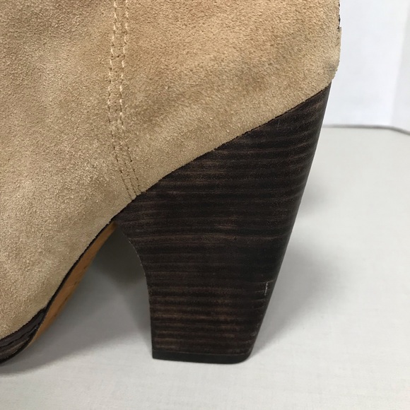 Tan Suede Heeled Ankle Boot - Adrian Antelope - Modern Vintage Size 39 (… - Picture 6 of 15